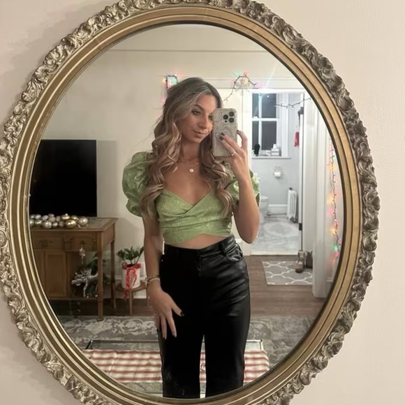 NWT Ronny Kobo Green Zano top $348 - SIZE SMALL (can fit medium!) - Picture 2 of 6